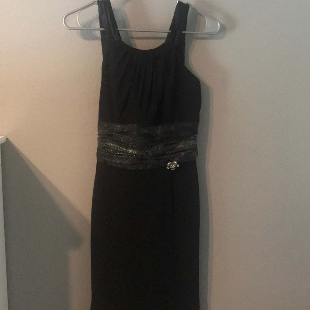 Mid length black dress